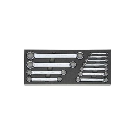 Holex 11 Pc Double Box End Wrench Set in Foam, 6X7 mm to 30X34 mm 952447 11